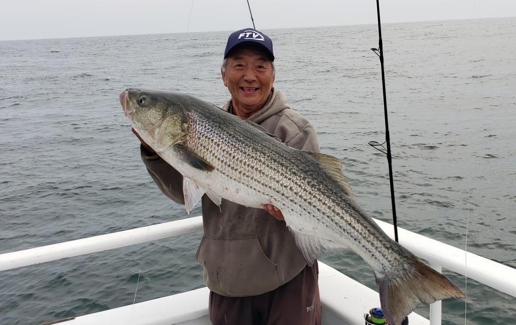 Huge striper on diamond jig out of Montauk -  Your Best Online  Source for Fishing Information in New Jersey
