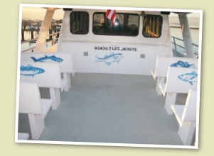 NJ Shore Party Cruise Benches Upstairs Picture